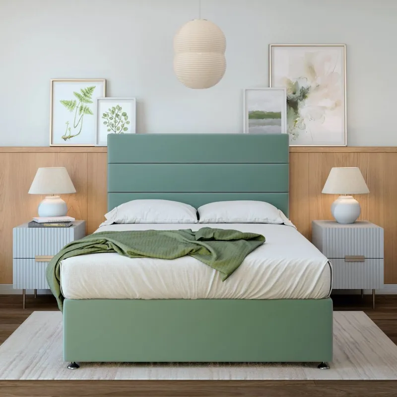 Bedmaster Plush Velvet 2 Drawer Divan Base in Duck Egg Blue Size: Single Duck Egg Blue Single