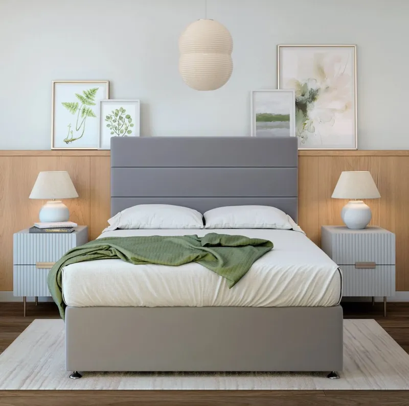 Bedmaster Plush Velvet 4 Drawer Divan Base in Silver Size: Double Silver Double