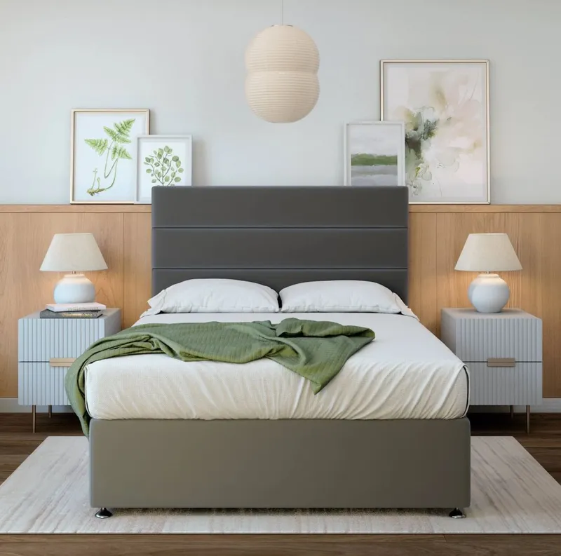 Bedmaster Plush Velvet Divan Base in Grey Size: King Grey King