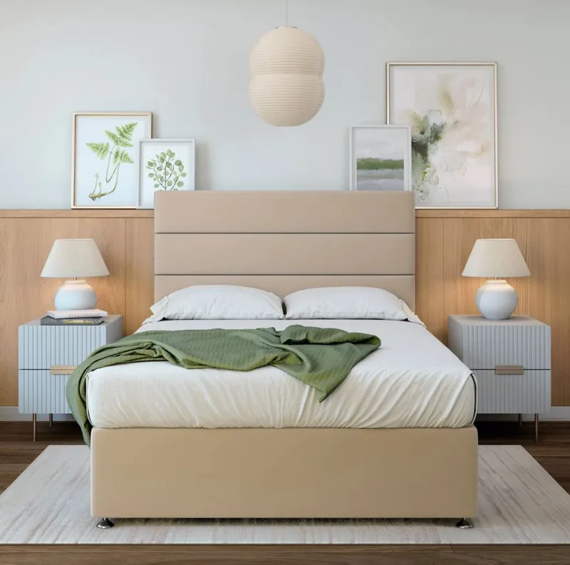 Bedmaster Plush Velvet Divan Base in Natural Size: Super King Natural Super King