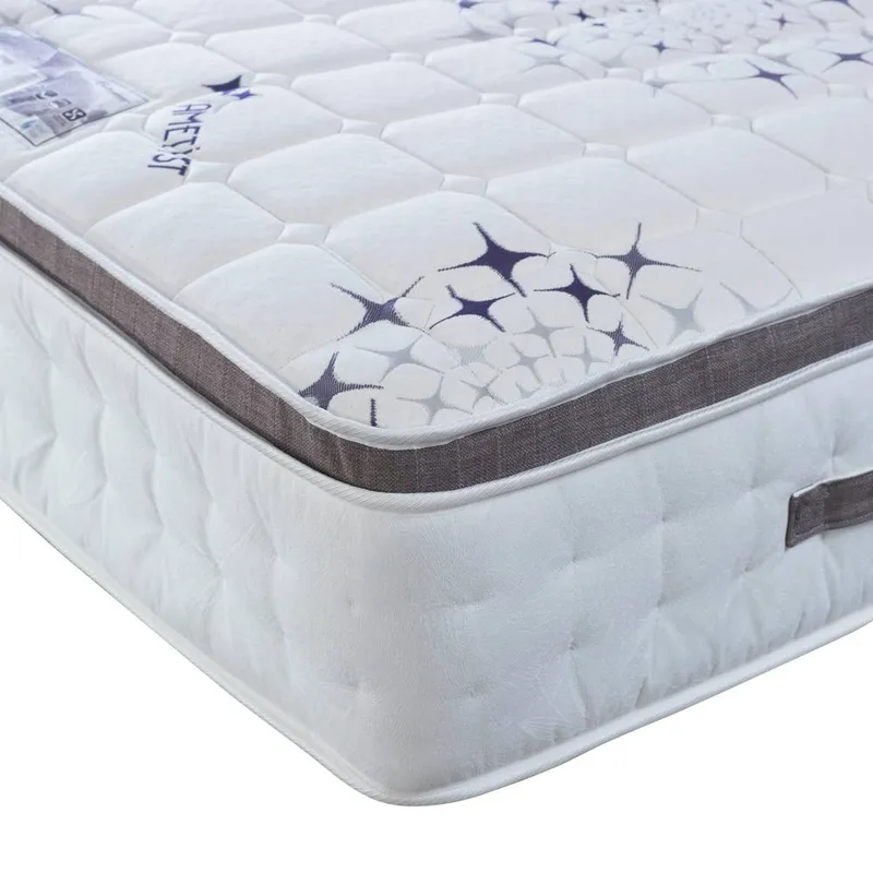 Bedmaster Unisex Ametist Crystal 2500 Pocket Sprung Pillow Top Mattress in White Size: Single White female