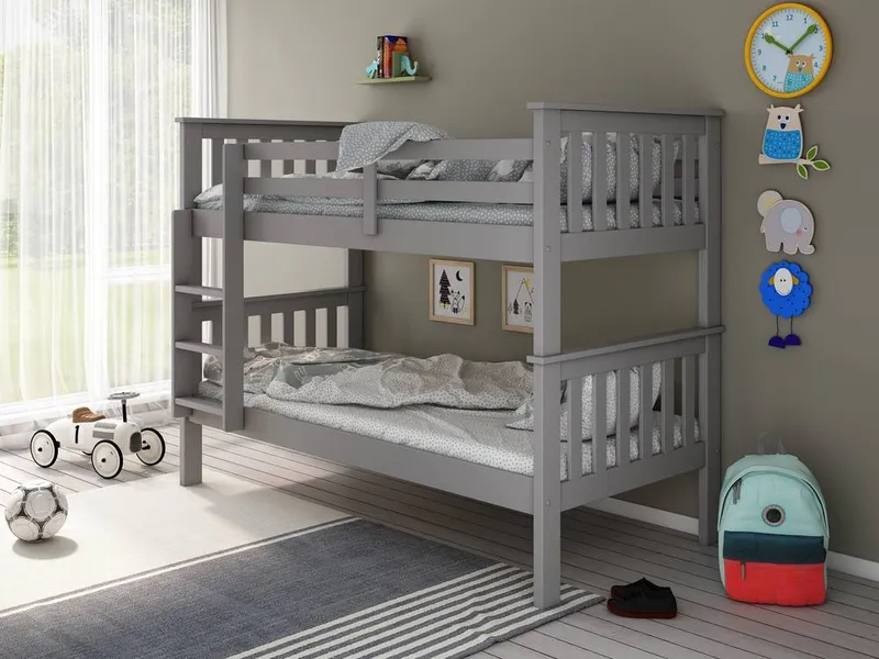 Bedmaster Carra Wooden Single Bunk Bed in Grey Grey Single