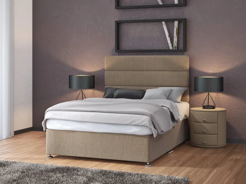 Bedmaster Linen Divan Base in Grey Size: King - Grey - Size: King