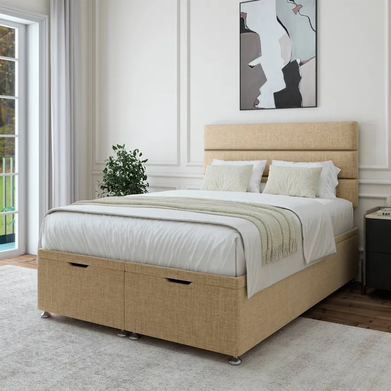 Bedmaster Linen Ottoman Divan Base in Natural Size: Single - Natural - Size: Single