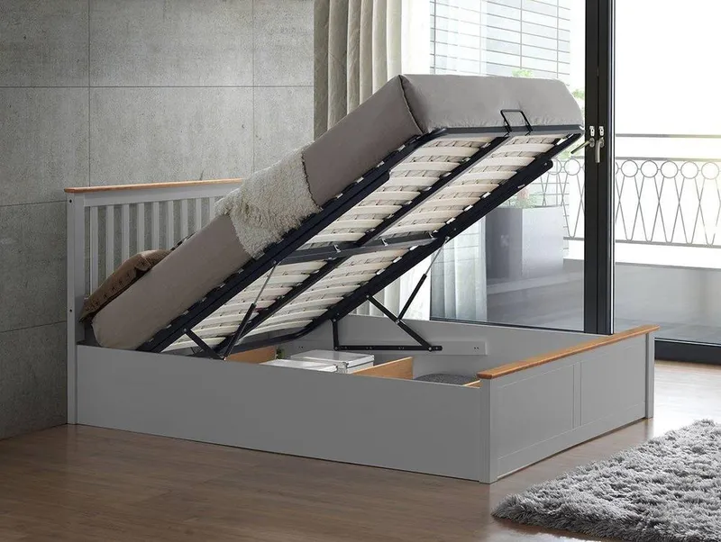 Bedmaster Malmo Wooden Ottoman Bed in Grey Size: King - Grey