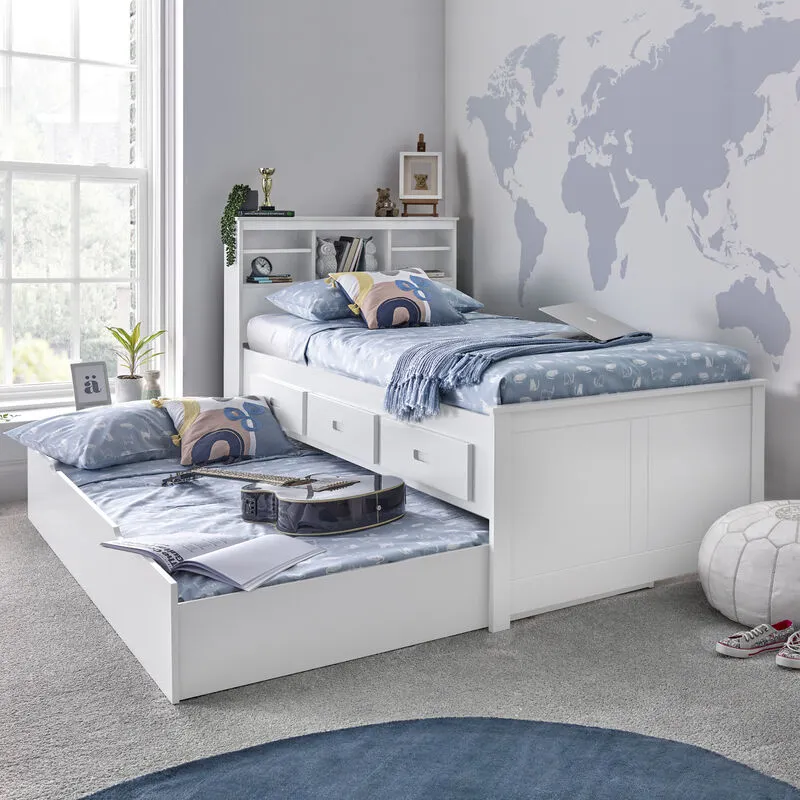 Bedmaster Venus White Guest Bed With Drawers And Pocket Mattress