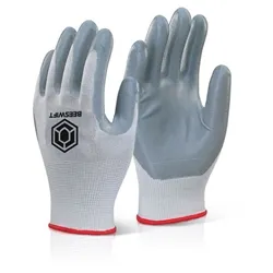 Beeswift Nitrile Foam Polyester Glove Grey L (Box of 10)