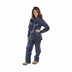 Beeswift Nylon B-Dri Weatherproof Suit Navy Blue S