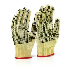 Beeswift Reinforced Mediumweight Dotted Gloves 1Pr Yellow 10 KGMWD10