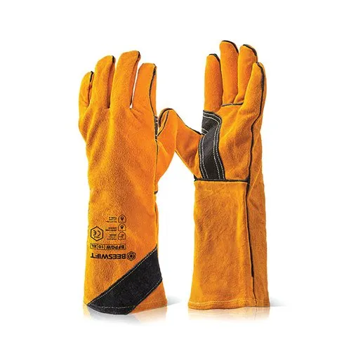 Click Leather Gauntlets Beeswift Premium Golden Welders Gauntlet Gold (Box of 10)