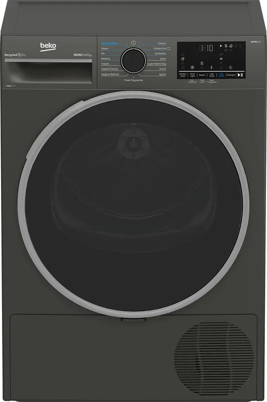Beko bPRO 500 B5T49231IG 9Kg Heat Pump Tumble Dryer - Graphite - A++ Rated, Silver