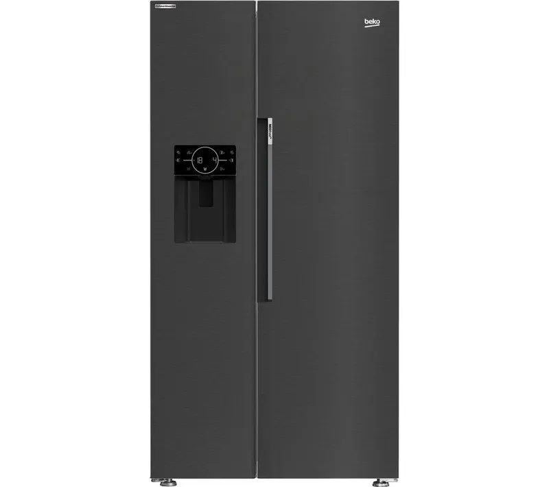 Beko Pro ASP342VPZ American-Style Fridge Freezer - Black Steel, Black