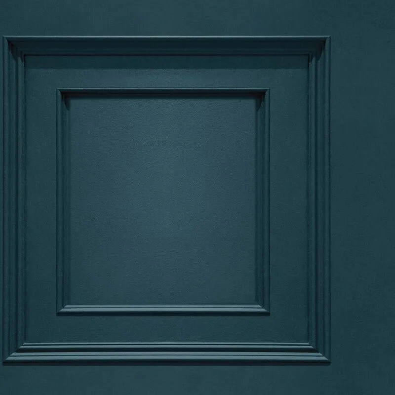 Belgravia Decor - Oliana Wood Panel Effect Wallpaper Navy