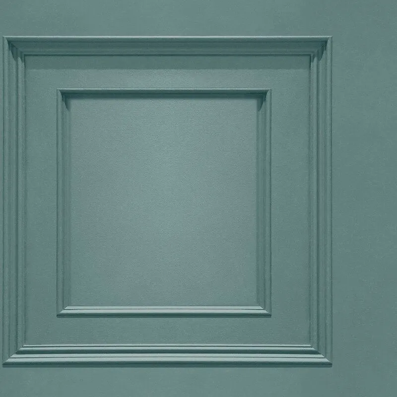 Belgravia Decor - Oliana Wood Panel Effect Wallpaper Teal