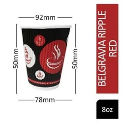 Belgravia 8oz Red Tea & Coffee Paper Cups 50's - Pack (20)