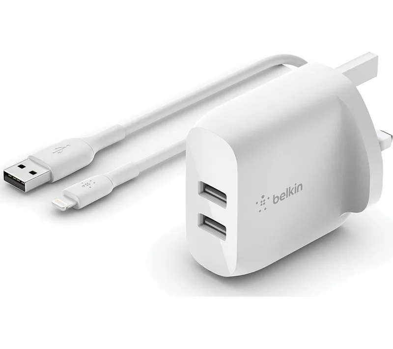 Belkin Dual USB 24 W Wall Charger - White