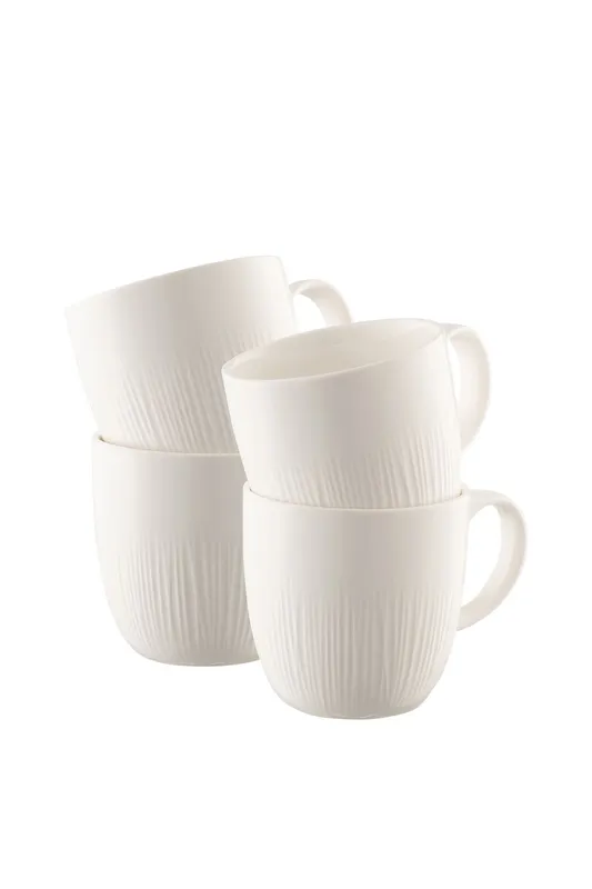 Belleek Living 'Erne' Mug Set of 4 in White White