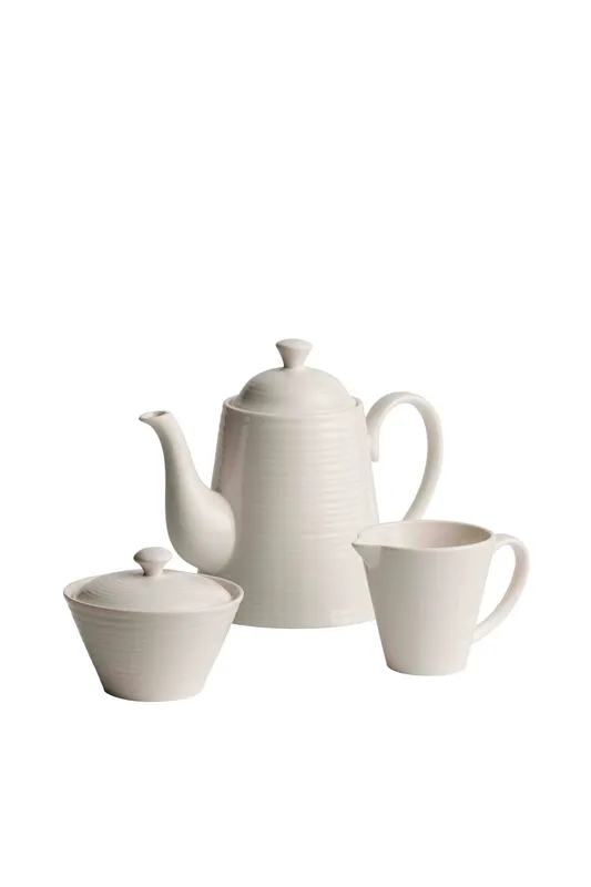 Belleek Living 'Ripple' Beverage Pot, Cream & Sugar Set in White White