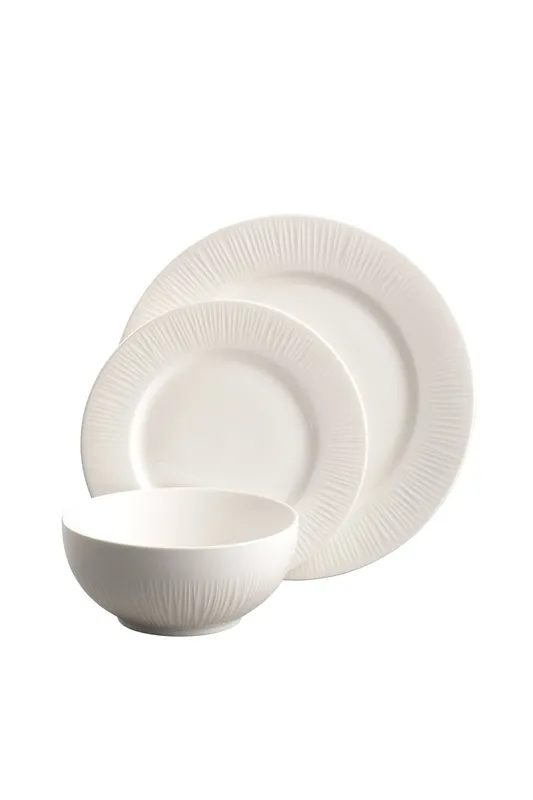 Belleek Living 'Erne' 12 Piece Dinner Set in White White