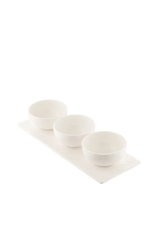 Belleek Living 'Erne' Triple Bowl Set in White White