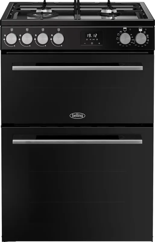 Belling 60cm wide Double Oven Dual Fuel Bel Fsa Vision 60DF Cooker - Black / Silver Steel - A Rated, Silver
