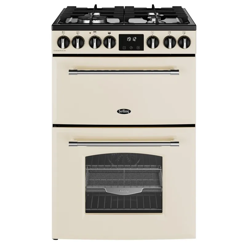 Belling 444411814 60cm Wide Farmhouse Double Oven Dual Fuel Cooker in