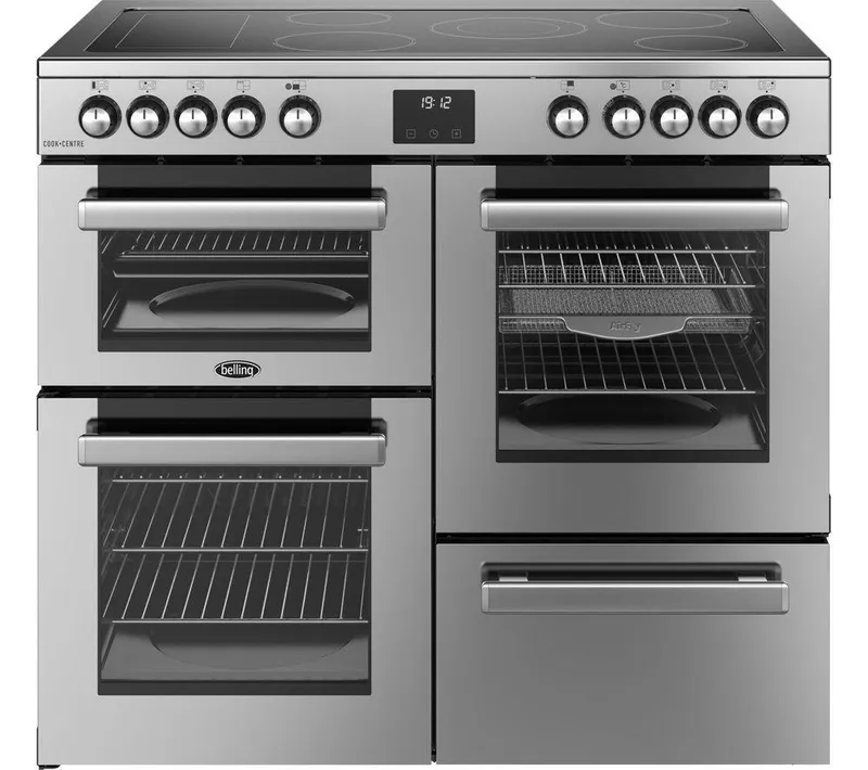Belling Cookcentre 100E Electric Ceramic Range Cooker - Stainless Steel & Chrome, Stainless Steel