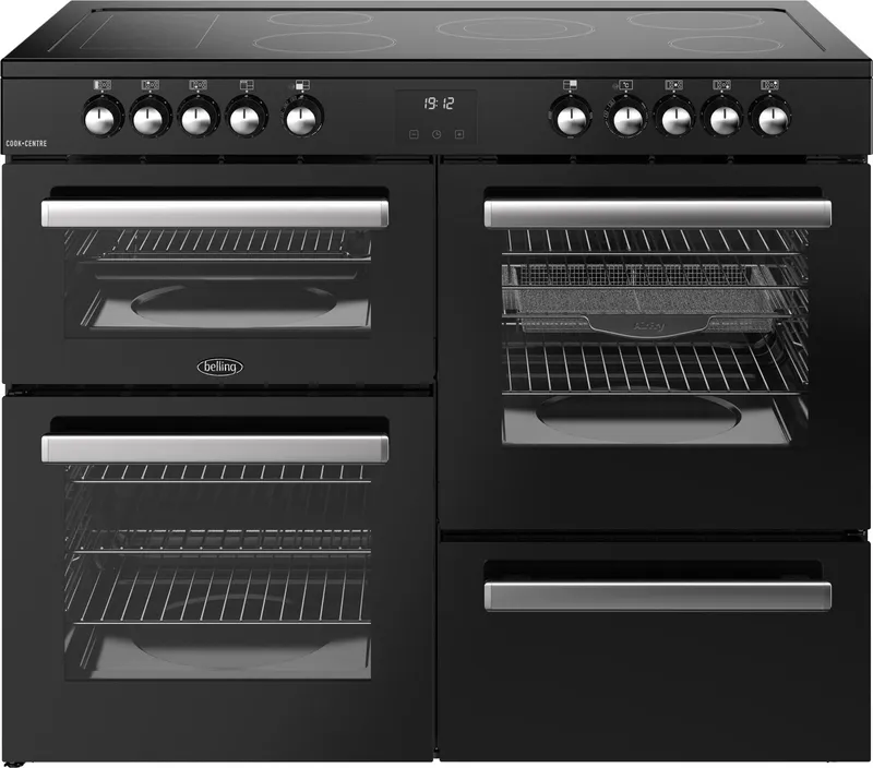 Belling 444411803 110cm Wide Cookcentre Ceramic Range Cooker in Black