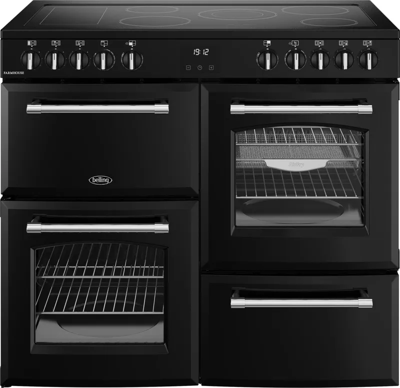 Belling Bel Rca Farmhouse 100E Blk 11826 100cm Ceramic Range Cooker - Black