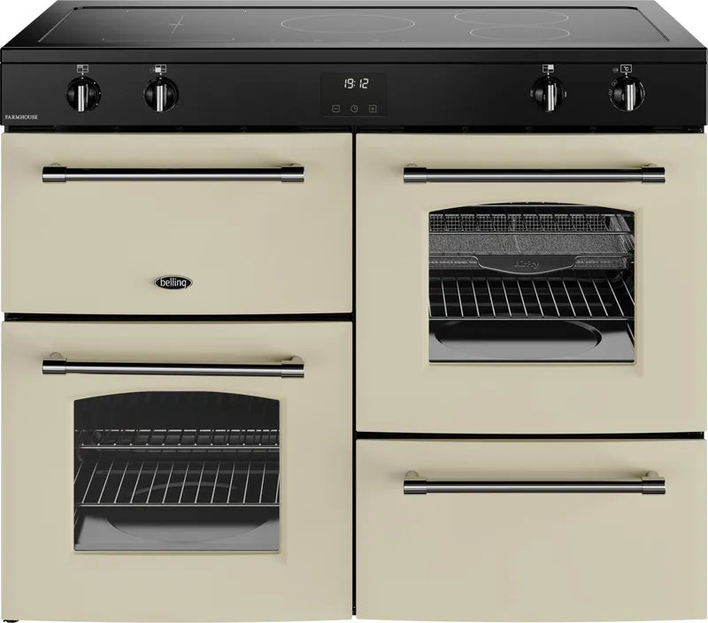 Belling 444411842 110cm Wide Farmhouse Induction Range Cooker in Cream