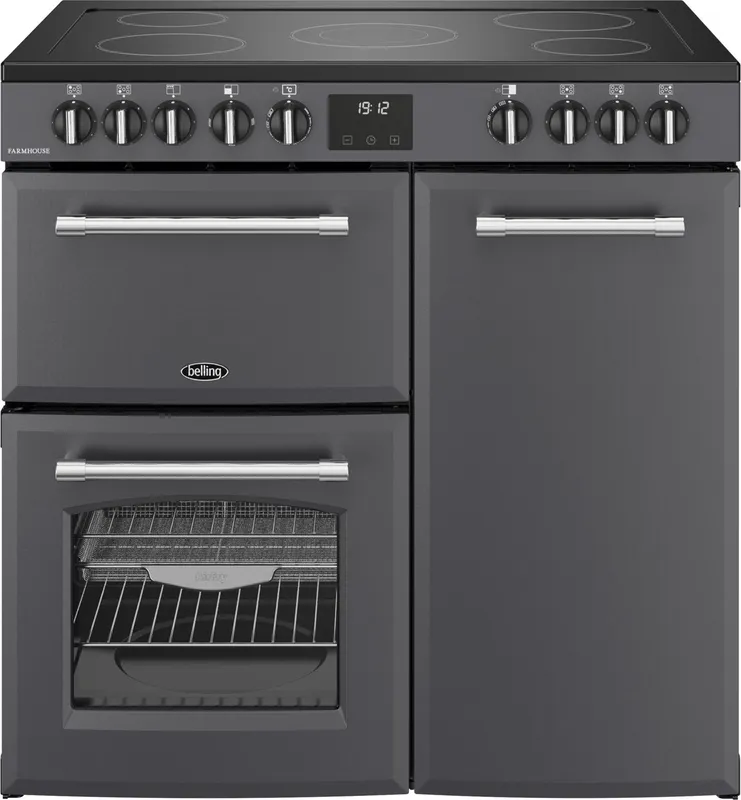 Belling Bel Rca Farmhouse 90E Ant 11816 90cm Ceramic Range Cooker - Anthracite