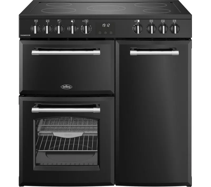 Belling Bel Rca Farmhouse 90E Blk 11817 90cm Ceramic Range Cooker - Black