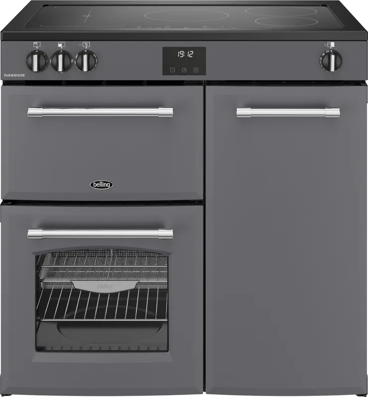 Belling 444411822 90cm Wide Farmhouse Induction Range Cooker in Anthra