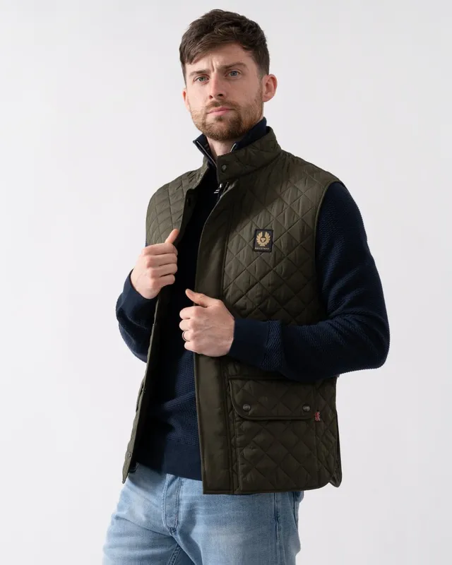 Belstaff Mens Icon Gilet - Olive - Size 44 (Chest)