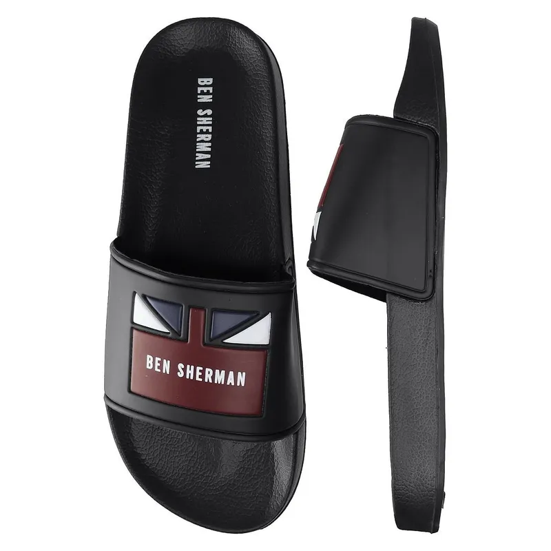 Ben Sherman Men's Union Black Sliders Size: 10 Black 10