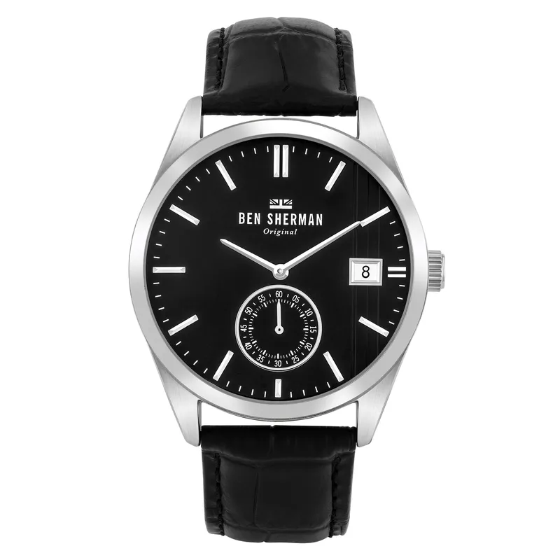 Ben Sherman Men's WB039BB Spitalfields 43mm Quartz Watch in Black Black