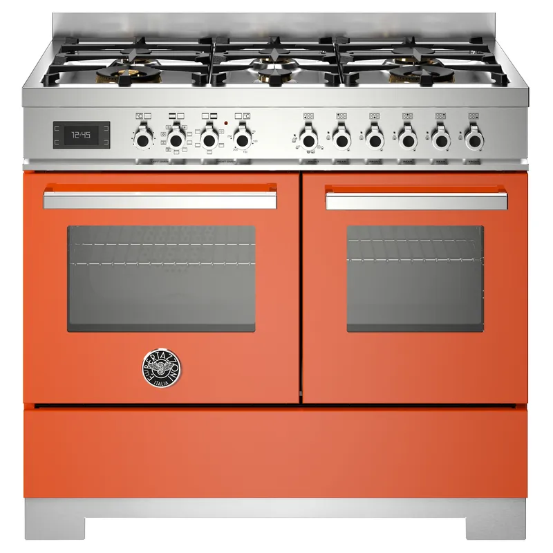 Bertazzoni Professional Series PRO106L2EART2 100cm Wide Orange Dual Fuel Freestanding Range Cooker