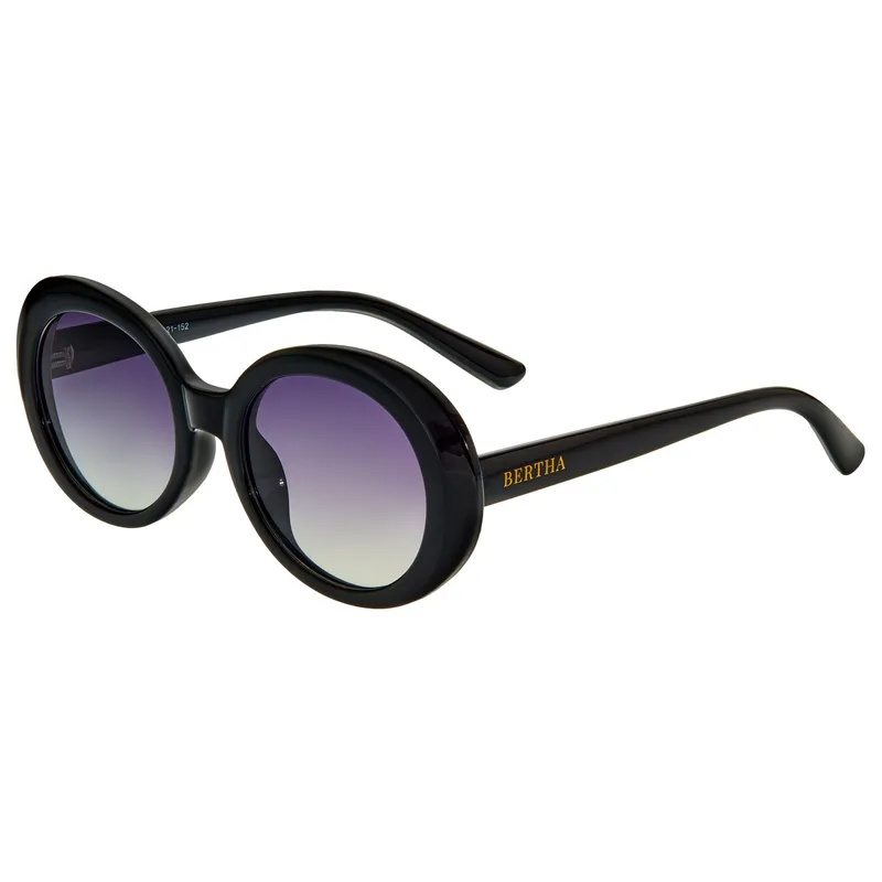 Bertha Womens Annie Polarized Sunglasses - Black - One Size