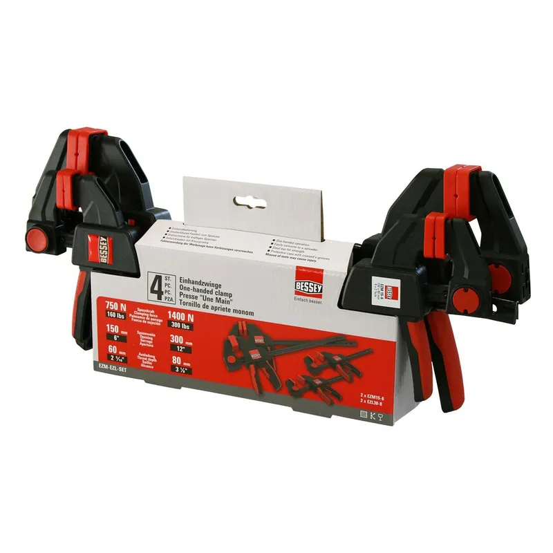 Bessey - ezm-ezl-set One Handed 4Pce Clamp Set