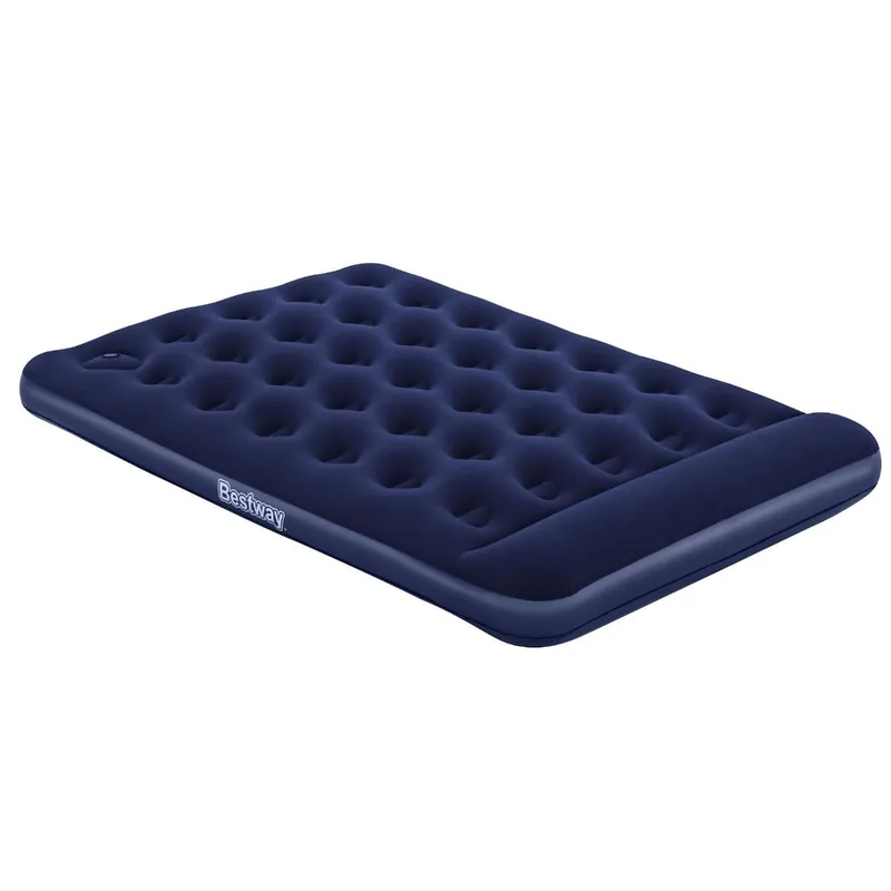 Bestway Double Air Mattress with Built In Pump, Inflatable Camping Mattress in Blue Blue Double