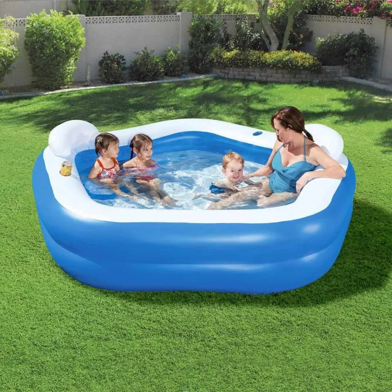 Bestway Family Fun Square Inflatable Pool 213x207x69 Cm Blue / White 575 Liters unisex