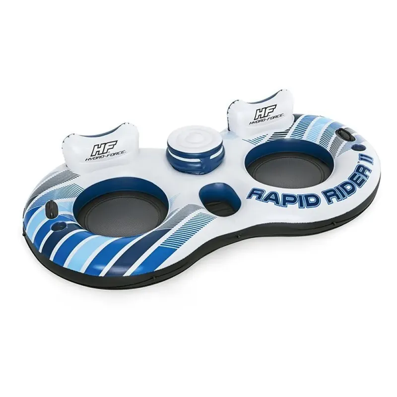 Bestway Rapid Rider Double Ring Float With Handles Blue / White 251 x 132 cm unisex