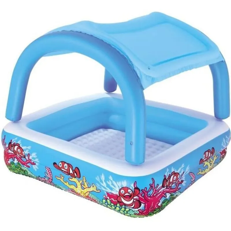 Bestway With Awning Square Inflatable Play Pool 147x147x122 Cm Multicolour 265L unisex