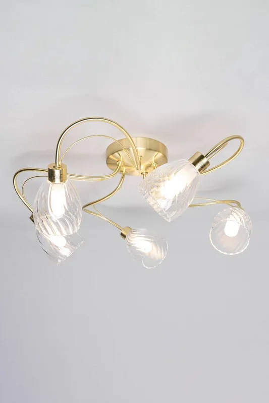 Bhs Lighting Arya Bathroom Flush Ceiling Light in Gold Gold