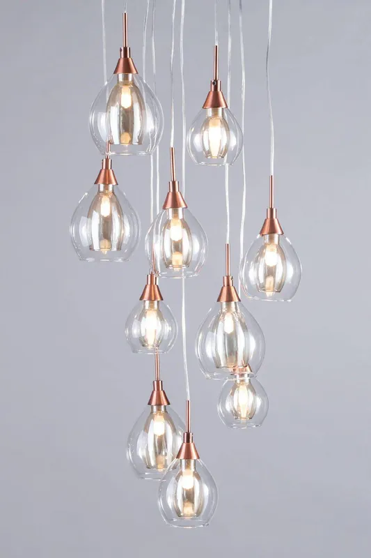 Bhs Lighting Unisex Carmella Cluster Ceiling Light in Copper Copper One Size female