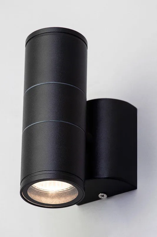 Bhs Lighting Delting Up or Down Outdoor Wall Light in Black - Black