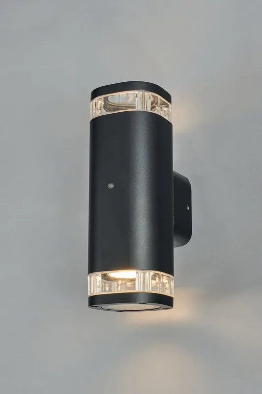 Bhs Lighting Epin Outdoor Wall Light in Black Black