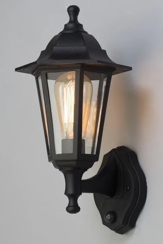 Bhs Lighting Ferris Outdoor Wall Light with Sensor in Black Black