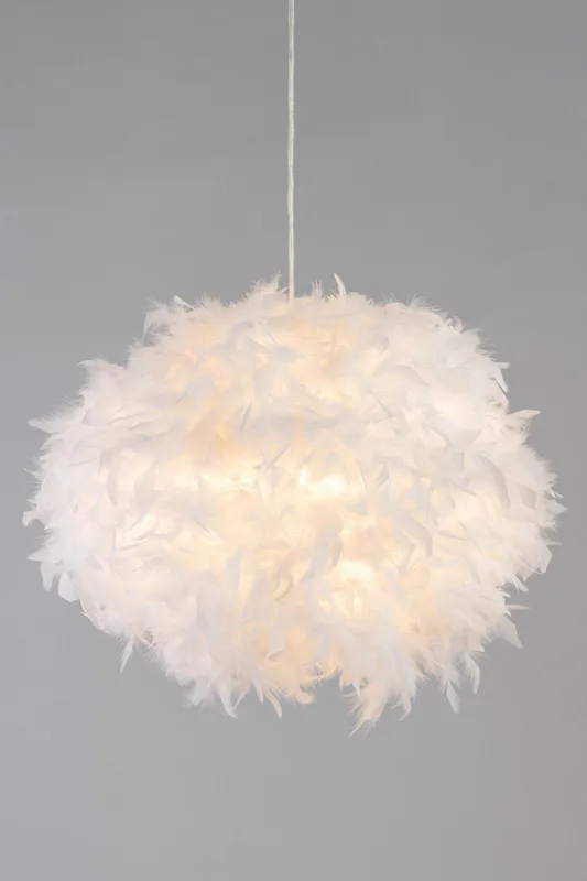 Bhs Lighting Glow Large Feather Easy Fit Light Shade in White - White