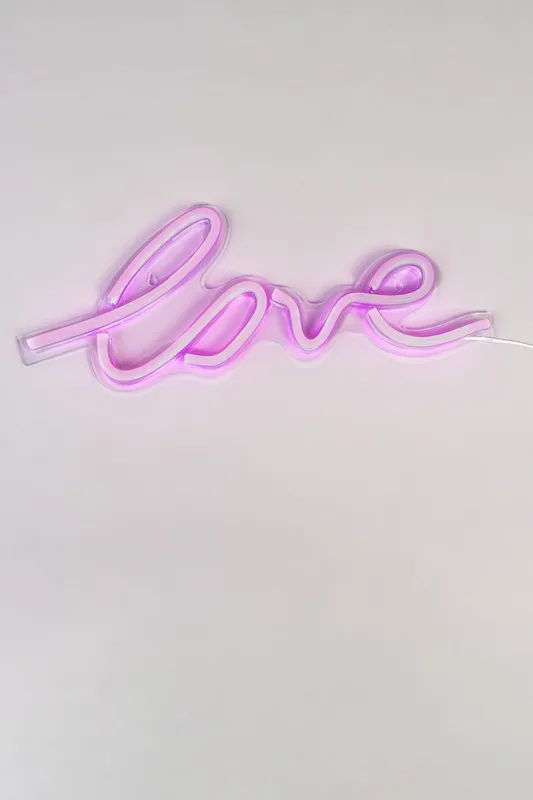 Bhs Lighting Glow Love Neon Wall Light in Pink - Pink - Size: One Size